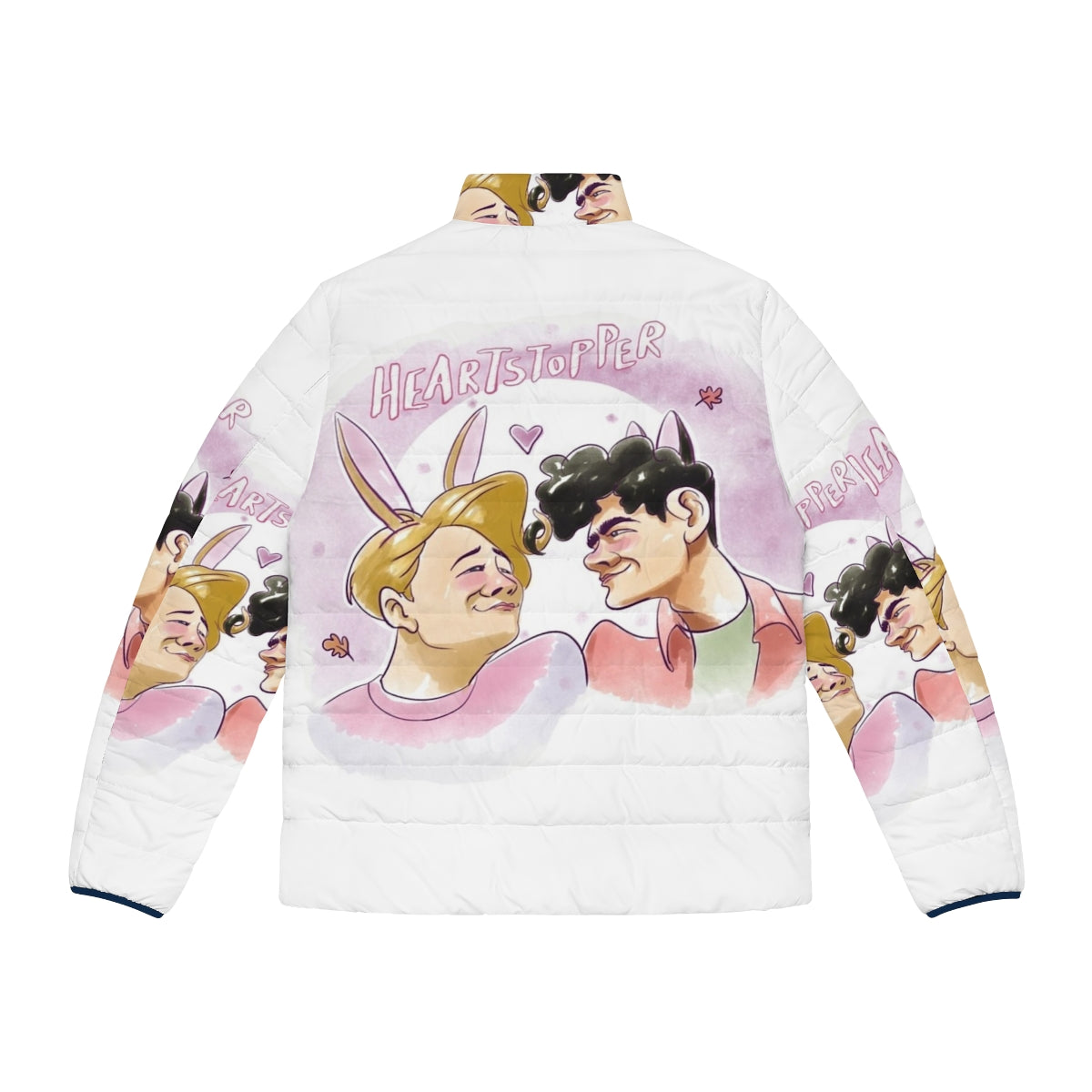 Heartstopper Netflix Puffer Jacket featuring characters from the show - Back