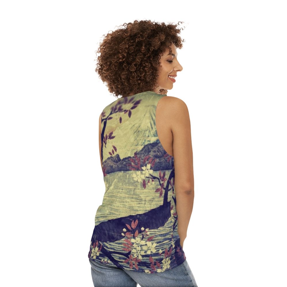 Templing at Hanaui Nature Landscape Unisex Tank Top - women back