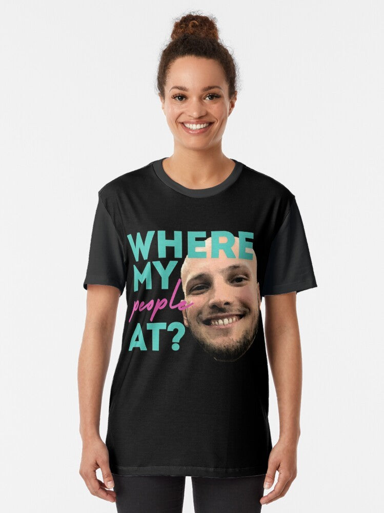 "Where My People At?" Graphic T-Shirt featuring a bold design - Women