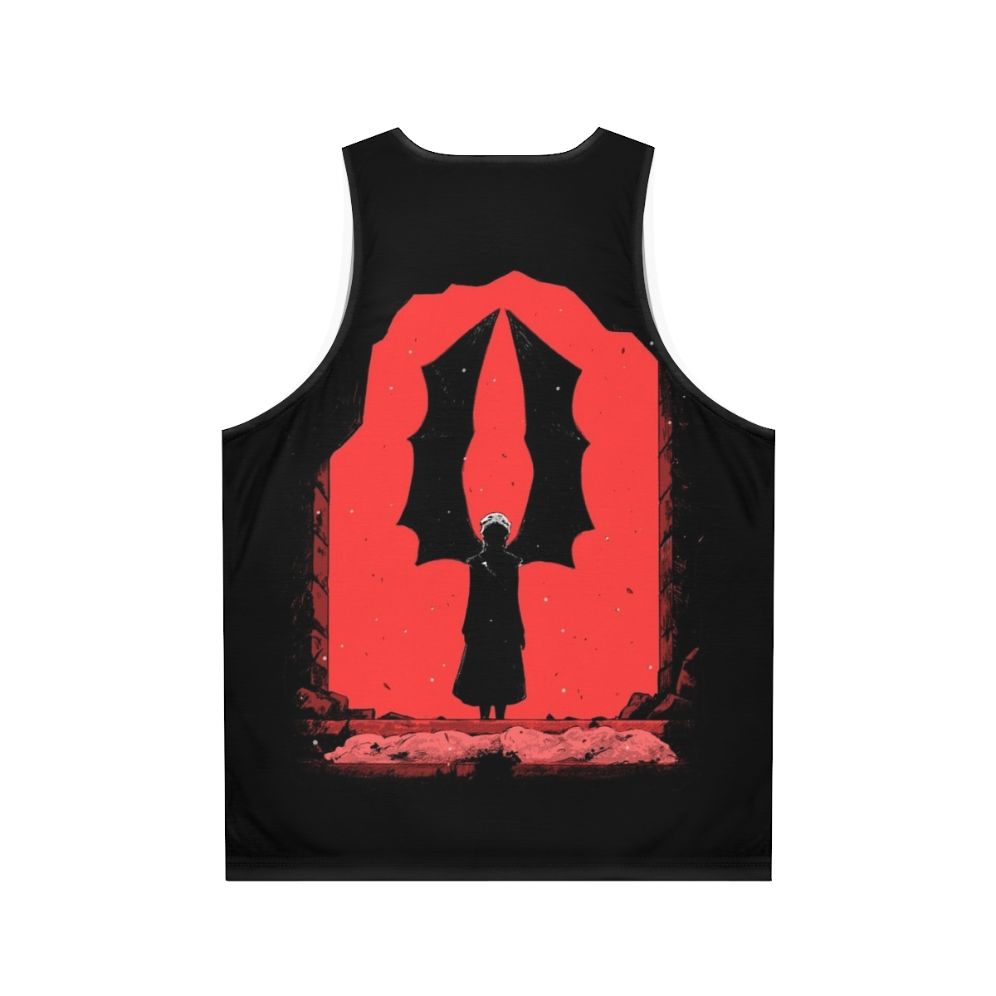 Red Wings of Fire and Blood Unisex Tank Top - Back