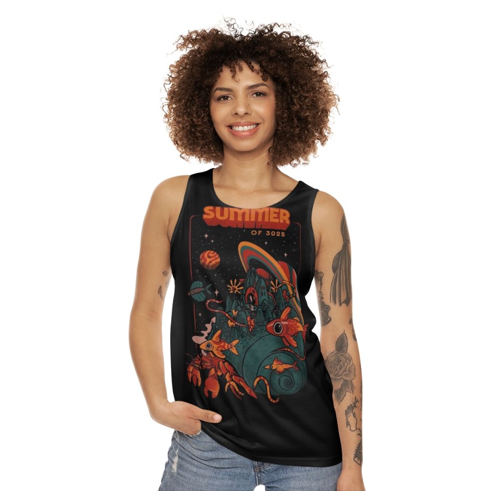 Retro and vintage-inspired cosmic unisex tank top - women