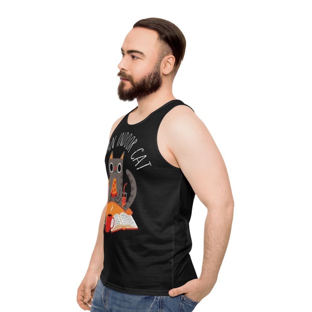 Indoor Cat Unisex Tank Top - men side