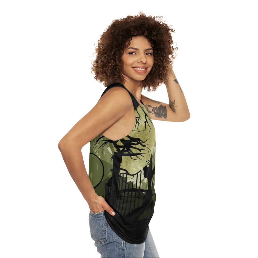 Castlevania inspired video game art unisex tank top - women side