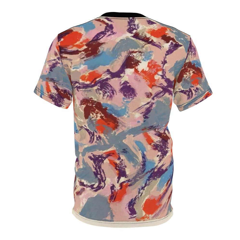 Colorful abstract t-shirt design inspired by the lyrical abstraction of French painter Alfred Manessier. - Back