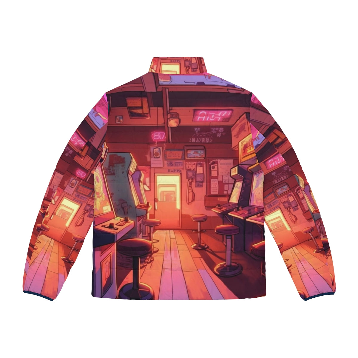 Arcade Hall in Hawkins Stranger Things Inspired Puffer Jacket - Back