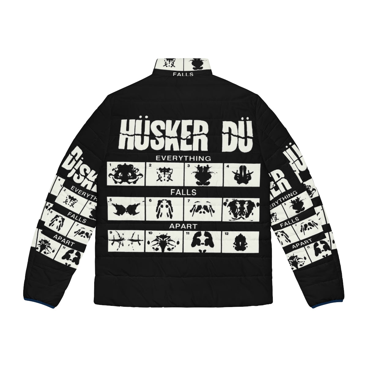 Husker Du puffer jacket featuring the iconic band's logo and punk-inspired design - Back