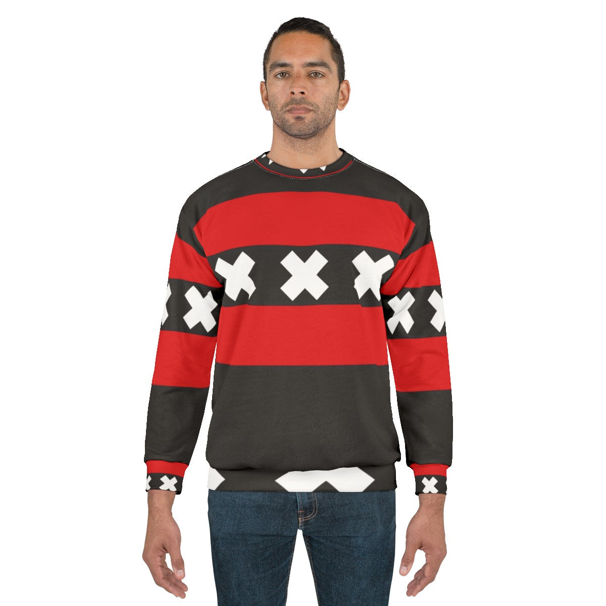 Amsterdam Flag Black Background Sweatshirt - men