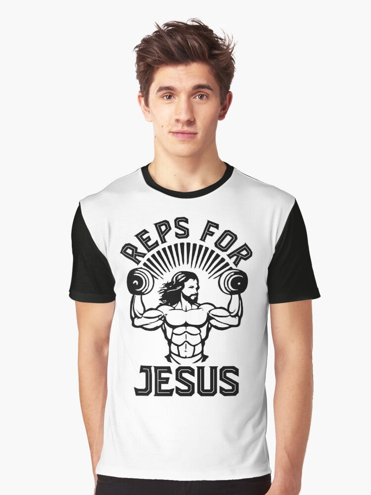 "Reps for Jesus" Christian Fitness Motivation Graphic T-Shirt - Men