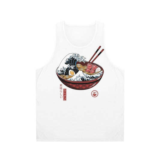 Ramen Wave Unisex Tank Top featuring The Great Wave of Kanagawa design