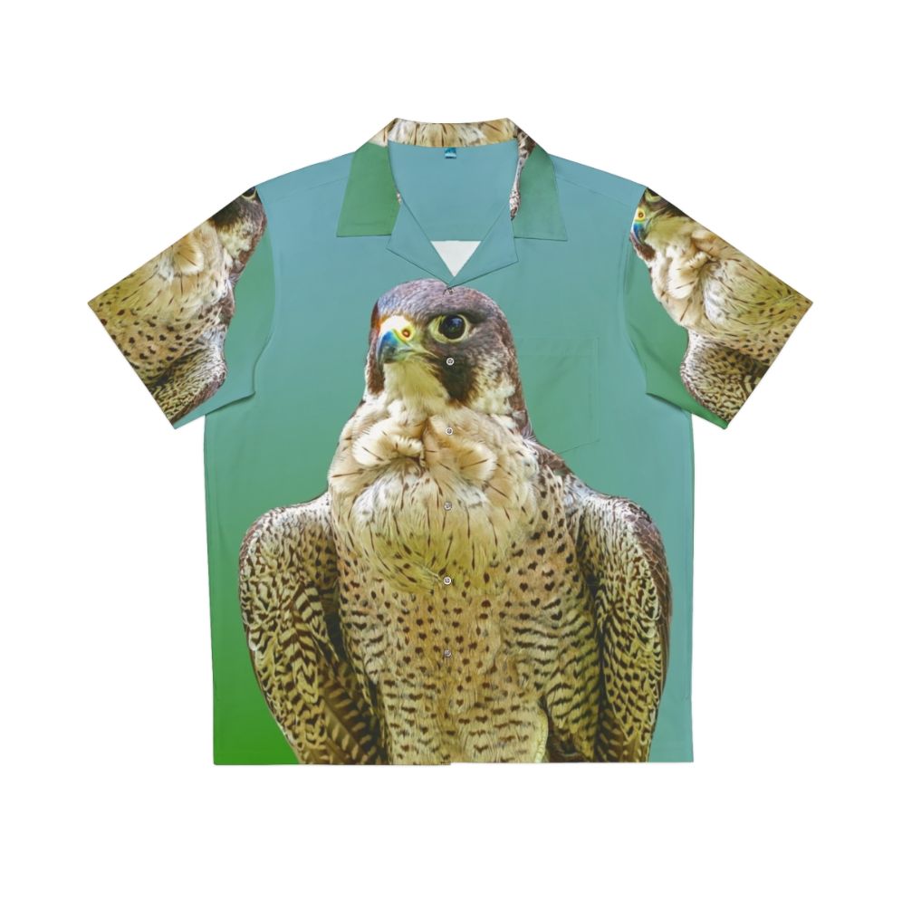 Majestic Peregrine Falcon Hawaiian Shirt featuring a bird of prey design