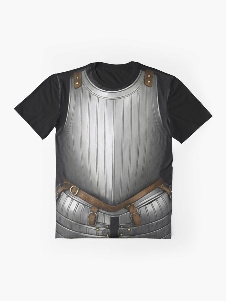 17th century cuirass knight armor graphic t-shirt - Flat lay