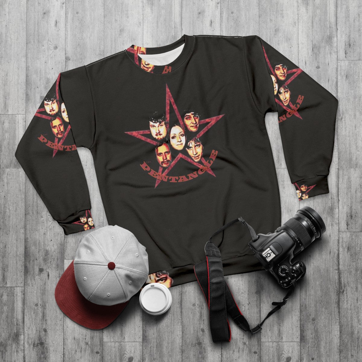 The Pentangle Sweatshirt - Folk Music Inspired Design - flat lay