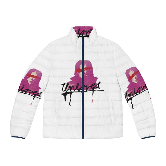 Unloved band puffer jacket with Killing Eve inspired design