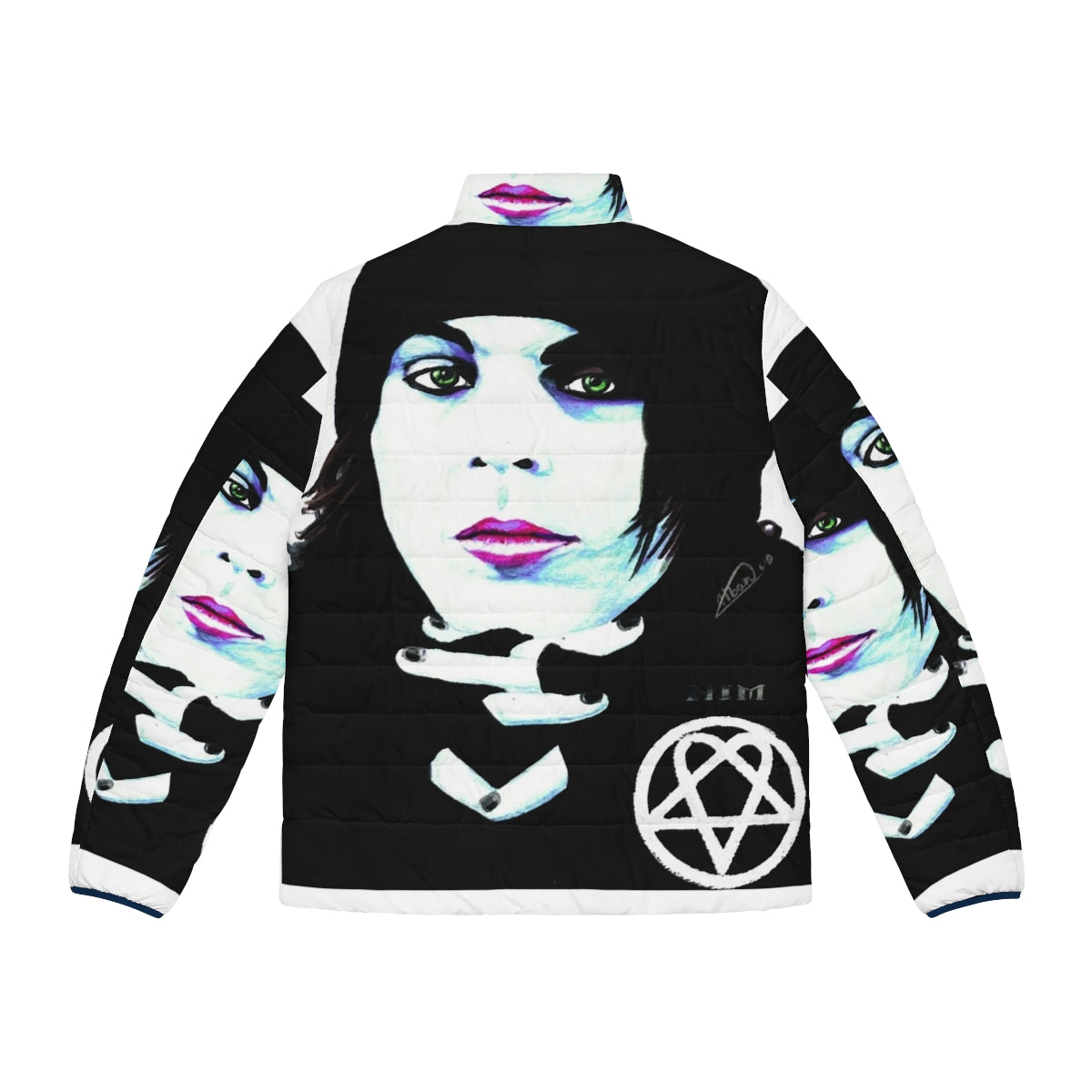 Him Ville Valo Portrait Puffer Jacket - Metal Fashion Essentials - Back