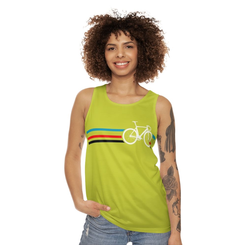 Retro bike stripes velodrome cycling tank top - women