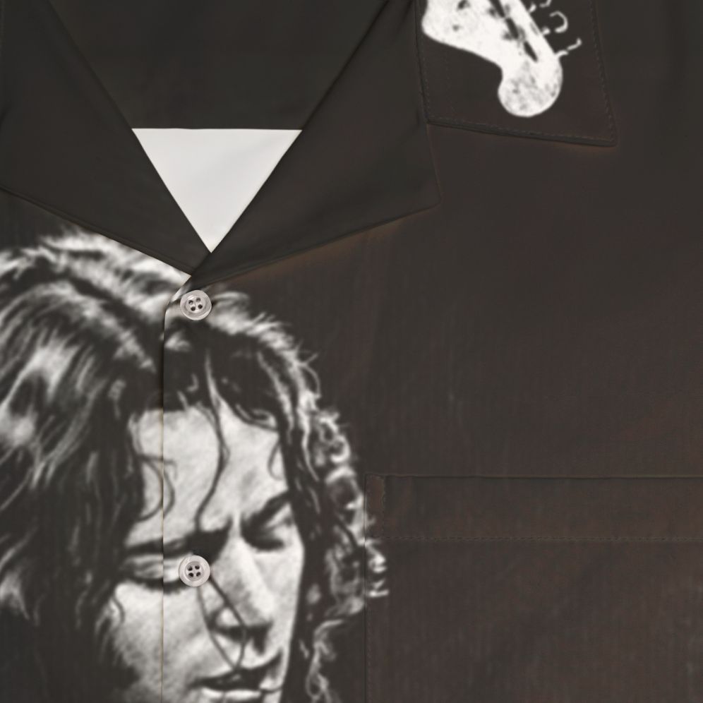 Rory Gallagher Hawaiian Shirt featuring the legendary Irish guitarist - Detail