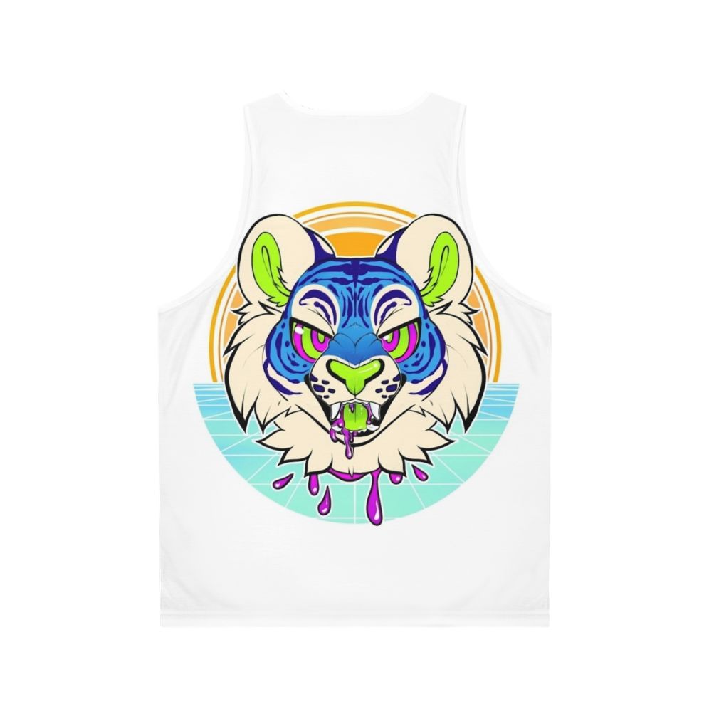 Vaporwave Tiger Anthro Unisex Tank Top - Back