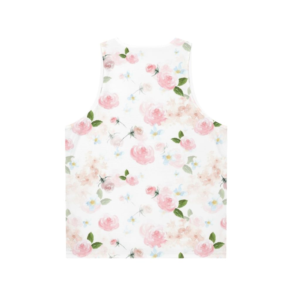 Watercolor floral botanical garden unisex tank top - Back