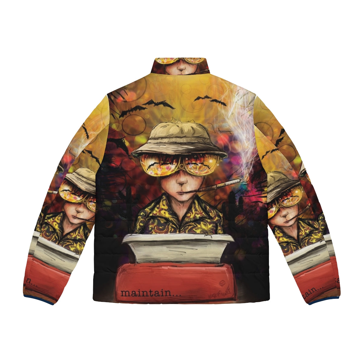 Puffer jacket inspired by the iconic writer Hunter S. Thompson - Back