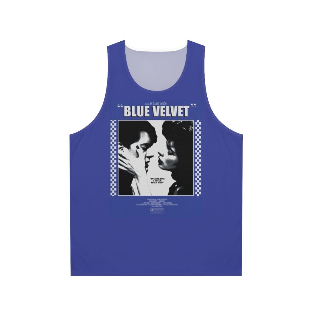 Blue Velvet movie poster design on unisex tank top