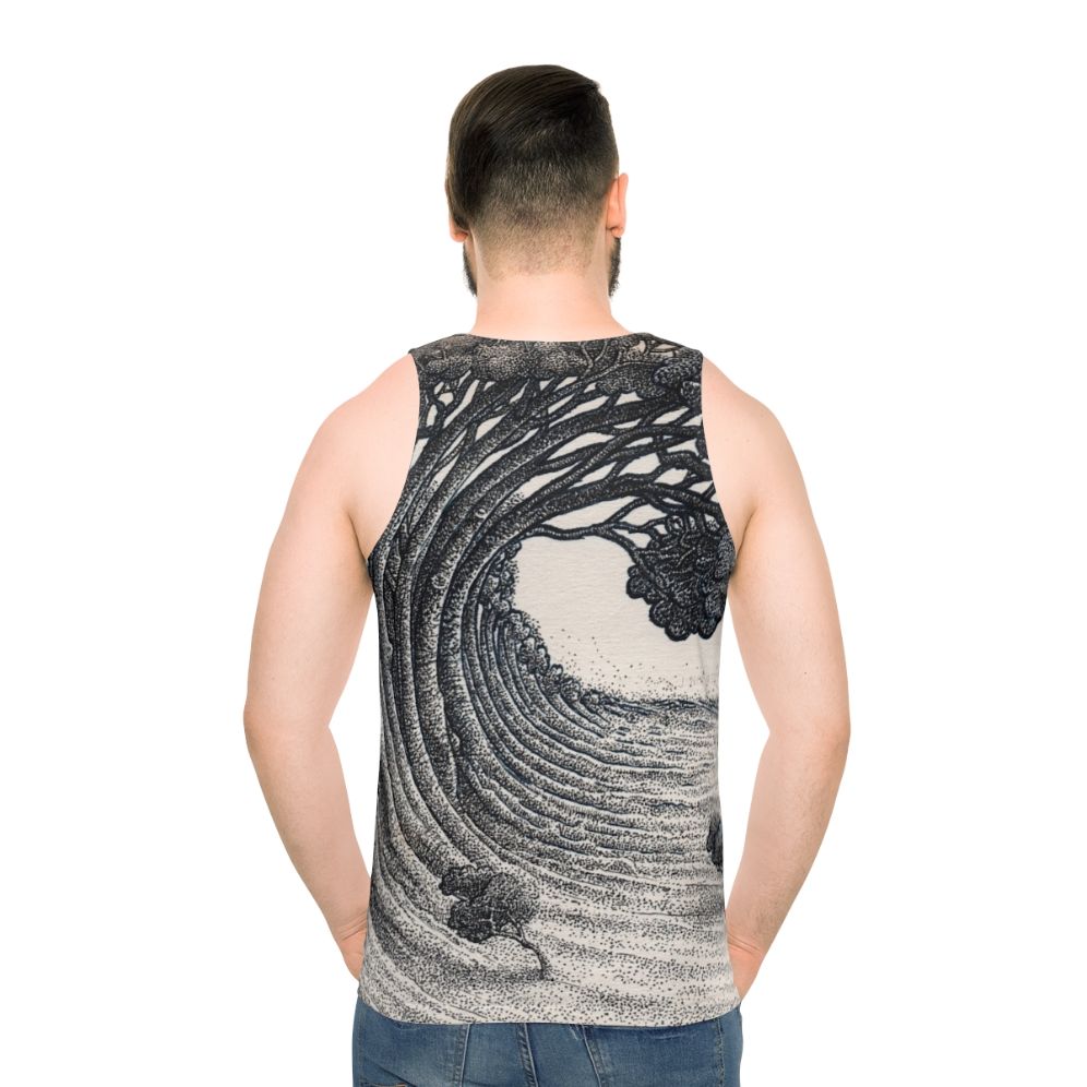 Eco-Friendly Unisex Tree Wave Tank Top - men back