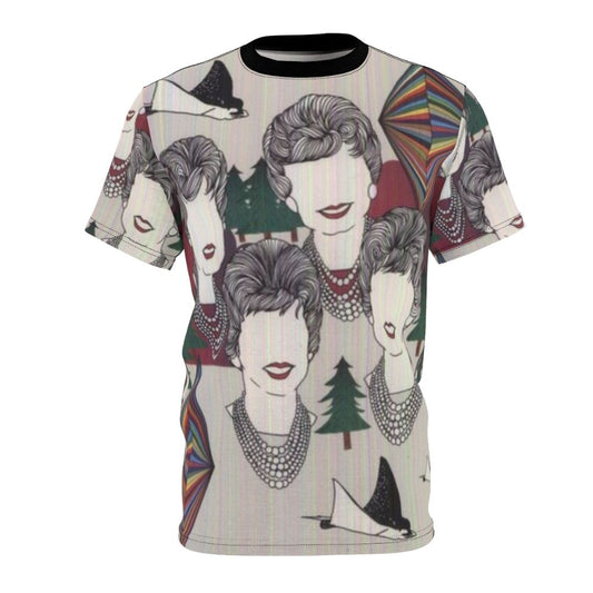 Psychedelic t-shirt with trippy album cover art design for indie band