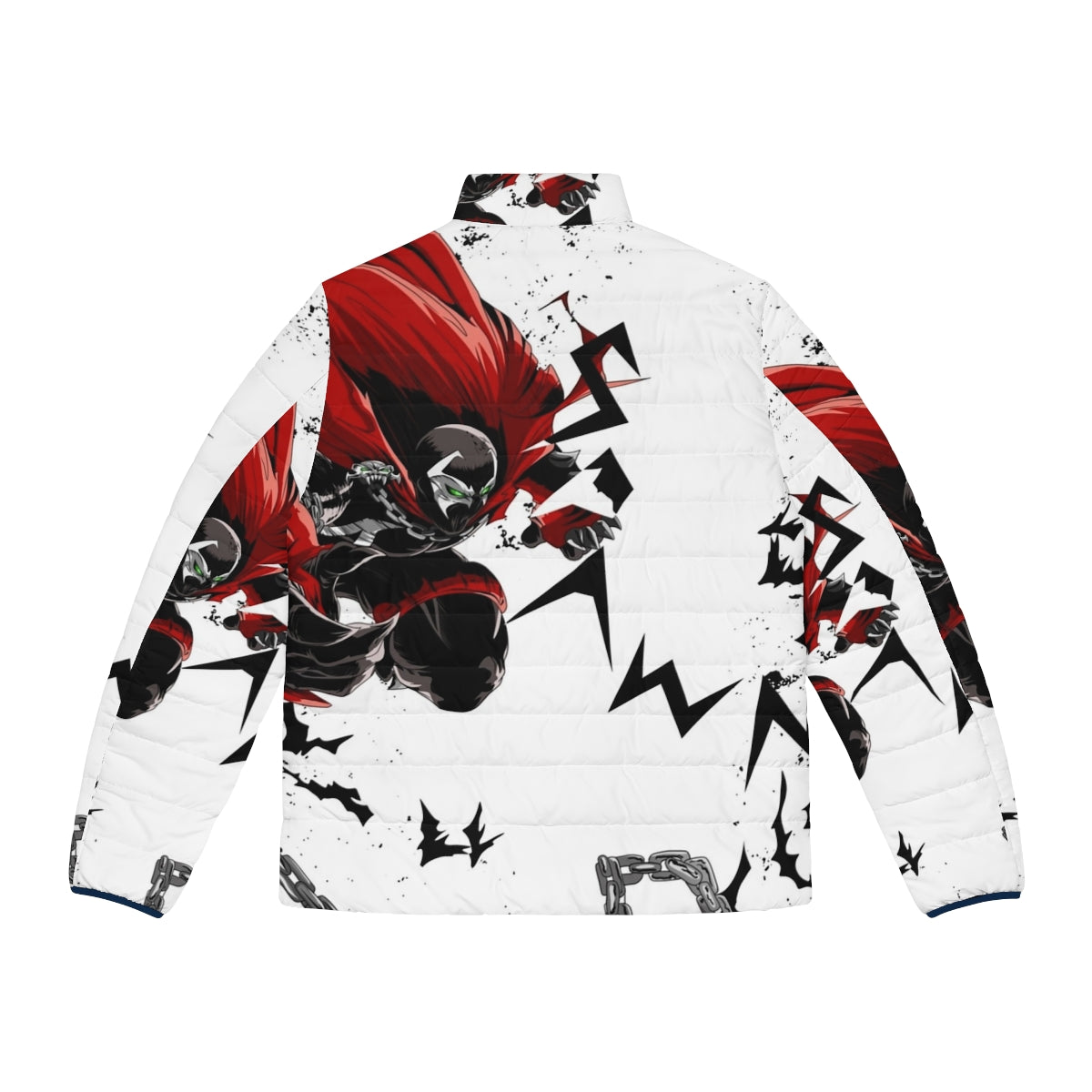 Spawn Sublime White Puffer Jacket - Featuring Iconic Comic Book Character - Back