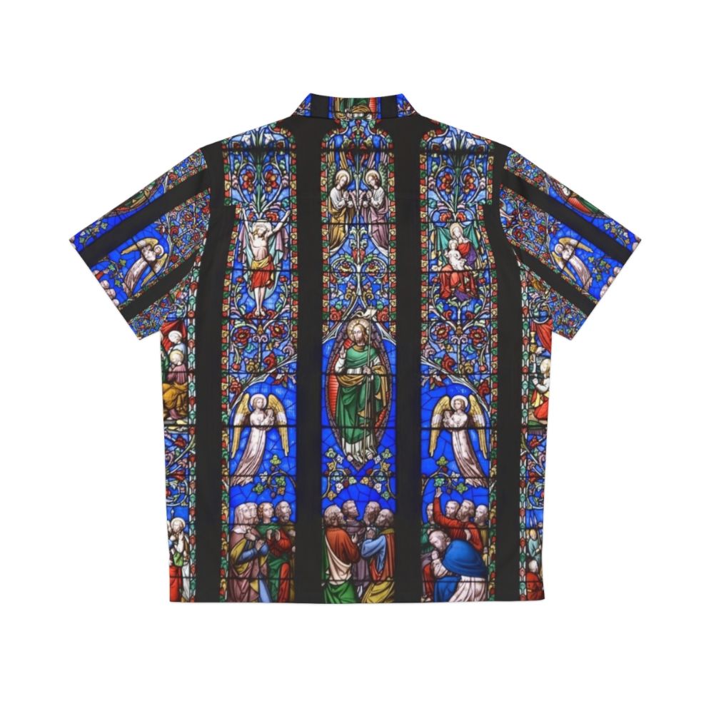 Church Stained Glass Window Hawaiian Shirt - Back