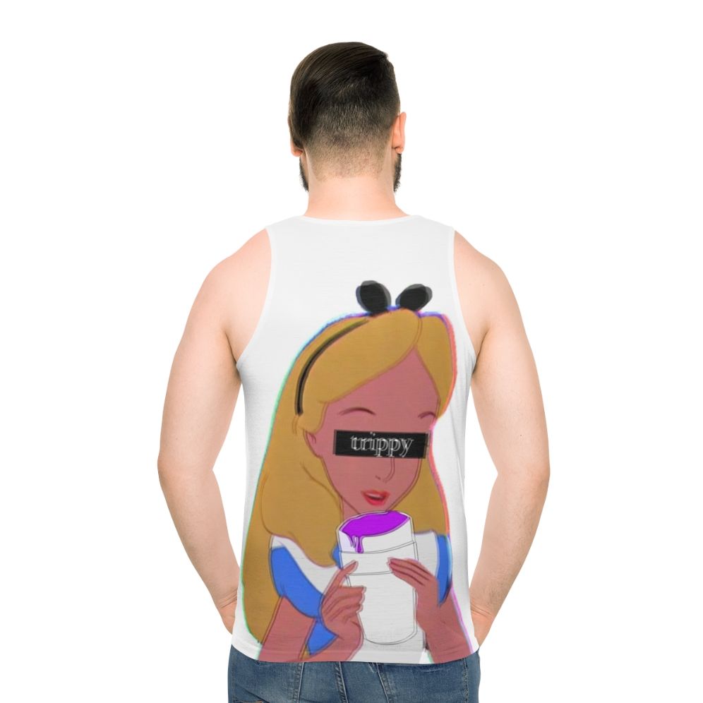 Trippy Alice in Wonderland inspired unisex tank top - men back