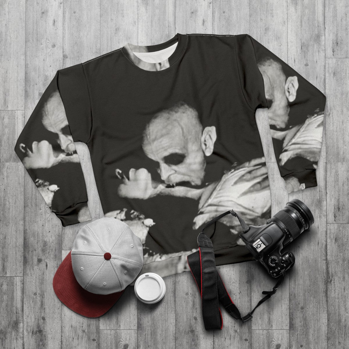 Vintage 1921 Nosferatu Horror Sweatshirt - flat lay