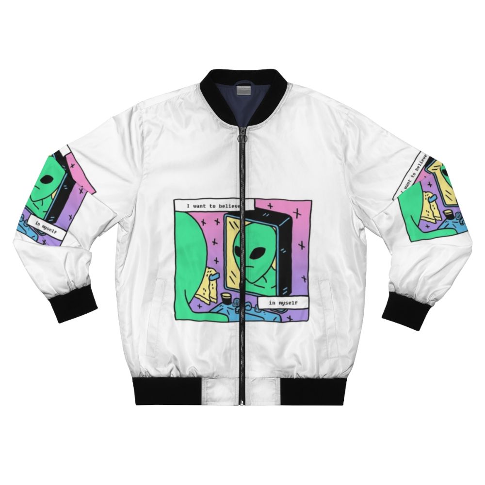 "I Want to Believe in Myself Funny Introverted Anxiety Bomber Jacket"