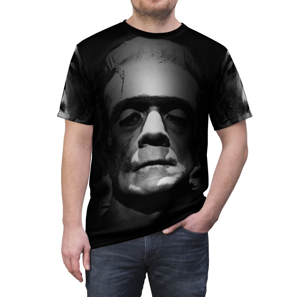 Frankenstein monster t-shirt with classic Boris Karloff face - men front