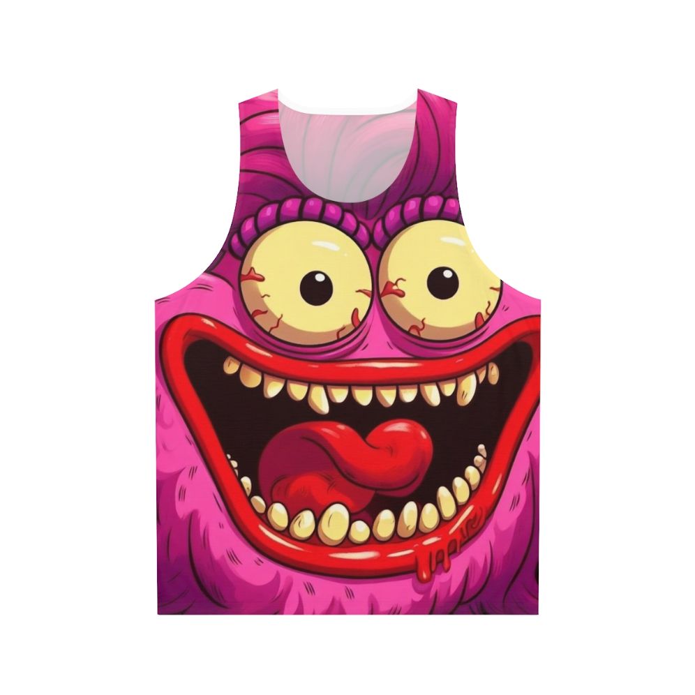 Vibrant sassy big mouth hormone monster unisex tank top