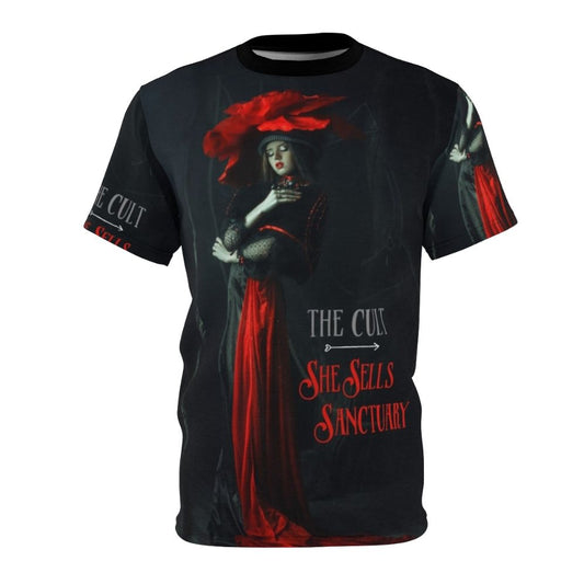 Unisex t-shirt featuring the cult classic 80s rock band "She Sells Sanctuary"