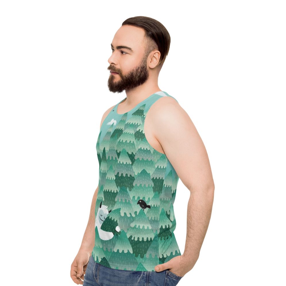 Tree hugger nature inspired unisex tank top - men side