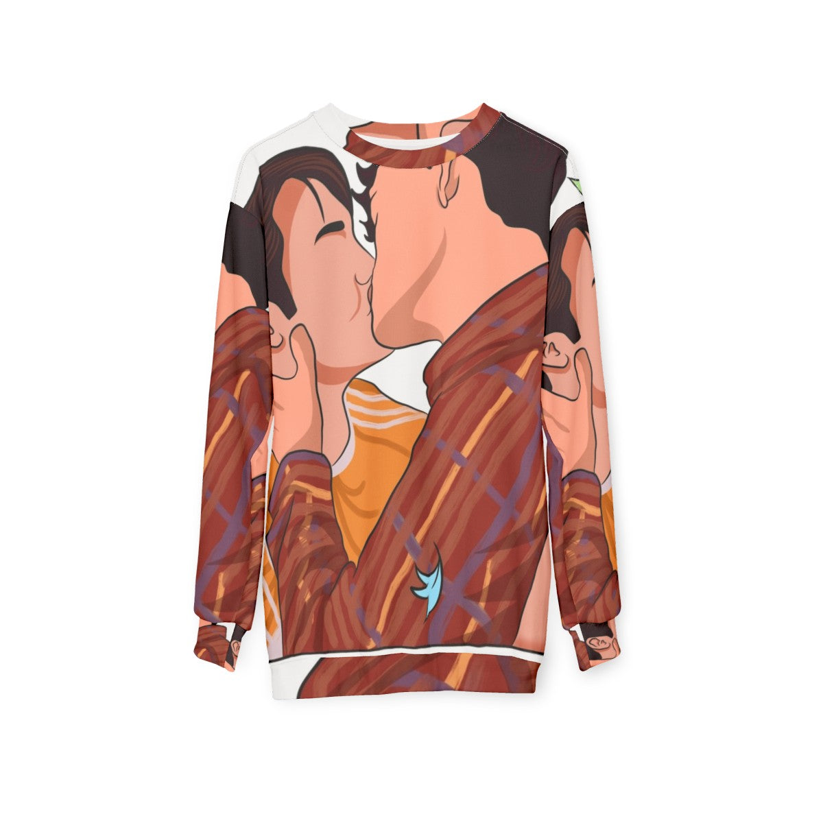 Heartstopper Nick and Charlie Kissing Sweatshirt - hanging