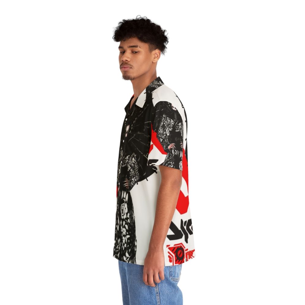 Cyberpunk Geisha Futuristic Urban Hawaiian Shirt - People Left