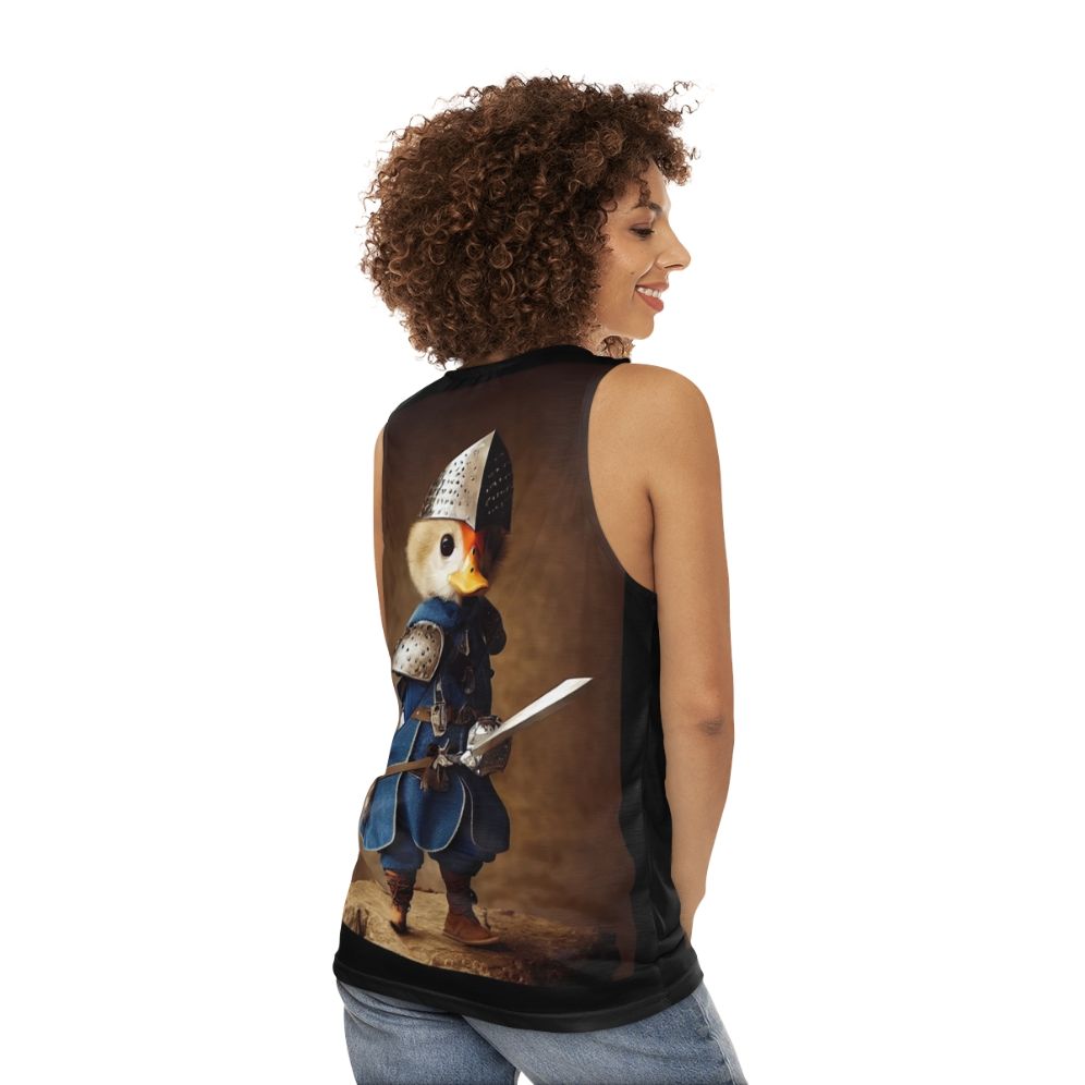 Unisex Graphic Duck Design Tank Top - women back