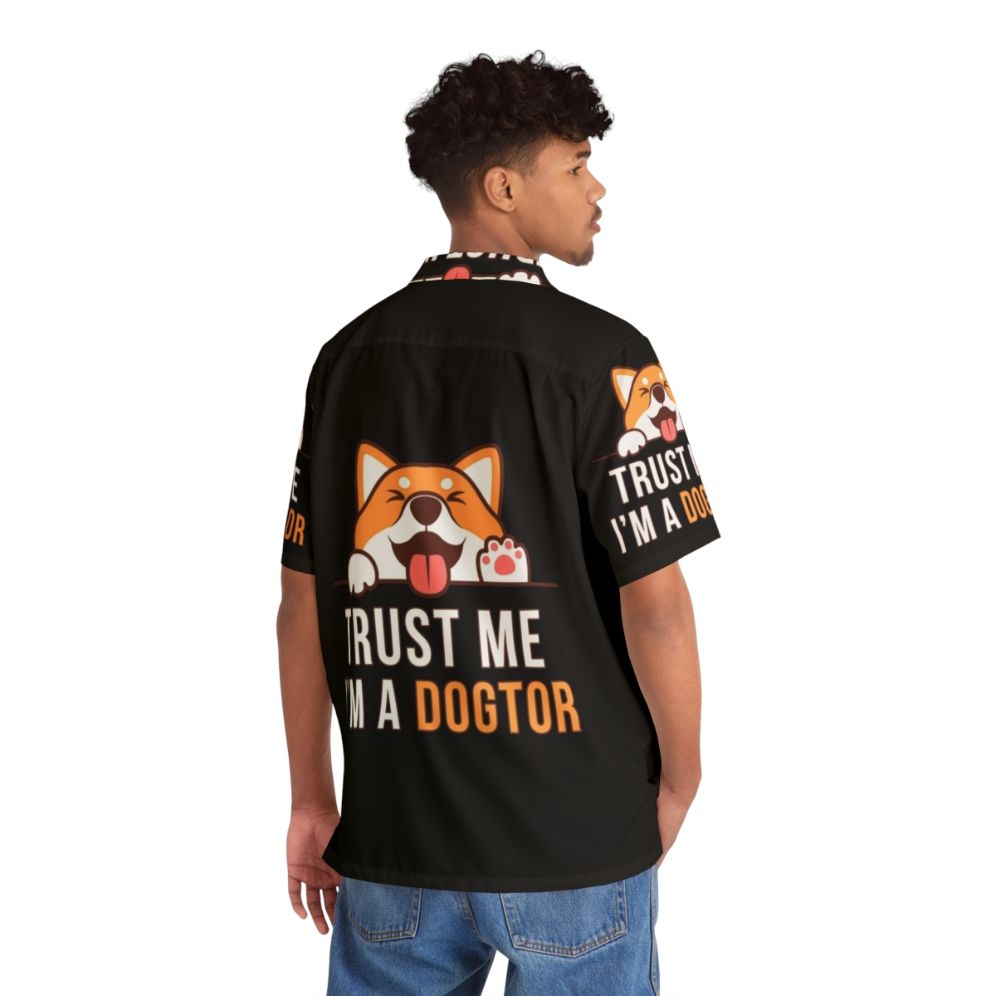 A funny "Trust Me I'm a Dogtor" Hawaiian shirt with a dog graphic - People Back