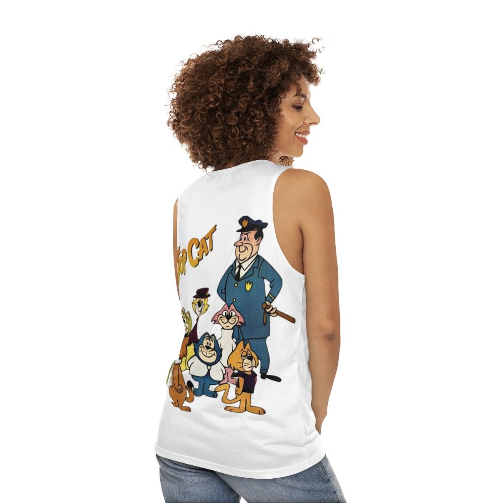 Vintage Retro Cartoon Cat Unisex Summer Tank Top - women back