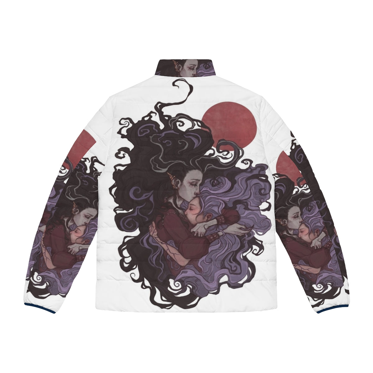 Puffer jacket with horror dreams design, perfect for tabletop RPG fans - Back