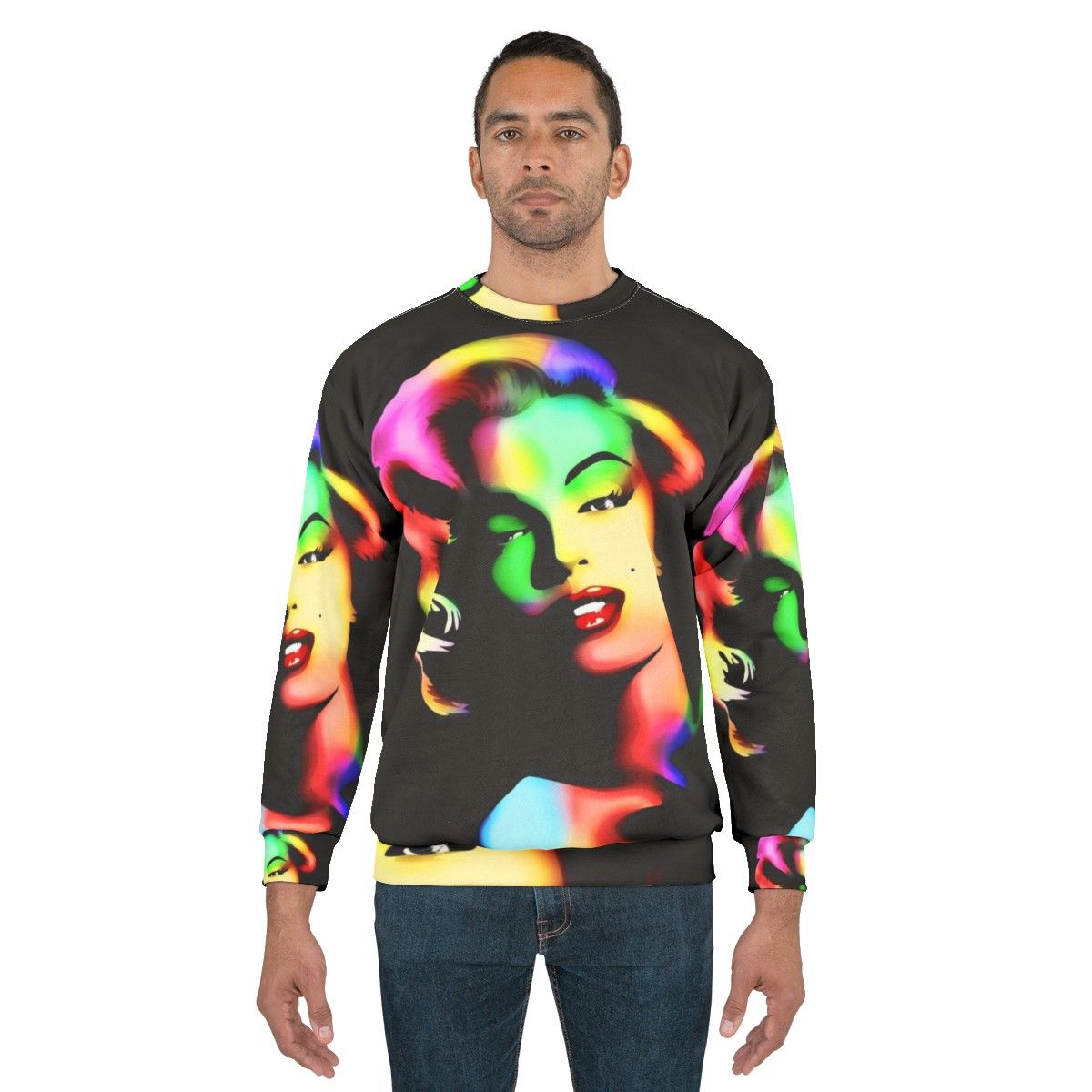 Marilyn Monroe in rainbow pop art design sweatshirt - men