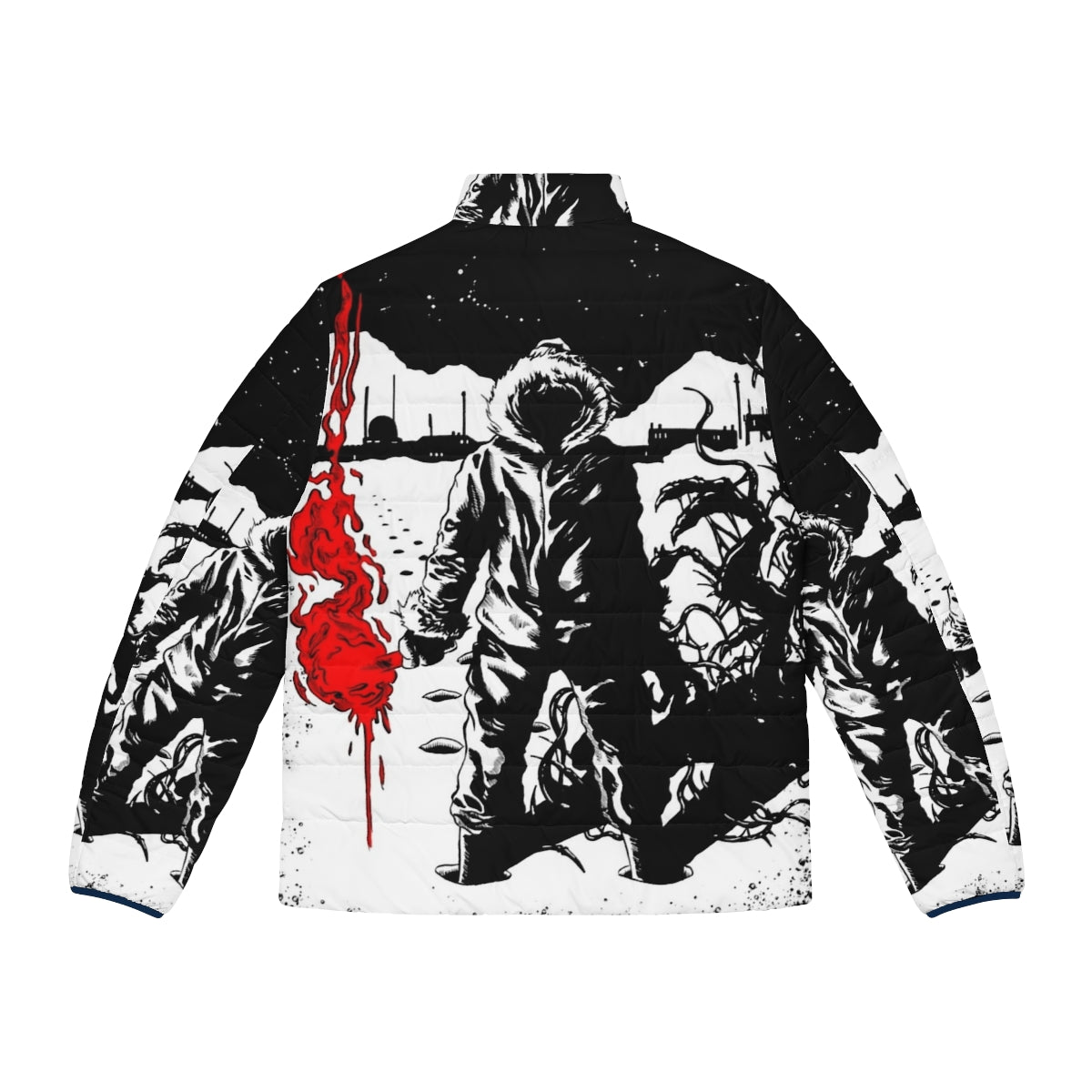 The Thing Flare Puffer Jacket - 80s horror cult classic inspired outerwear - Back