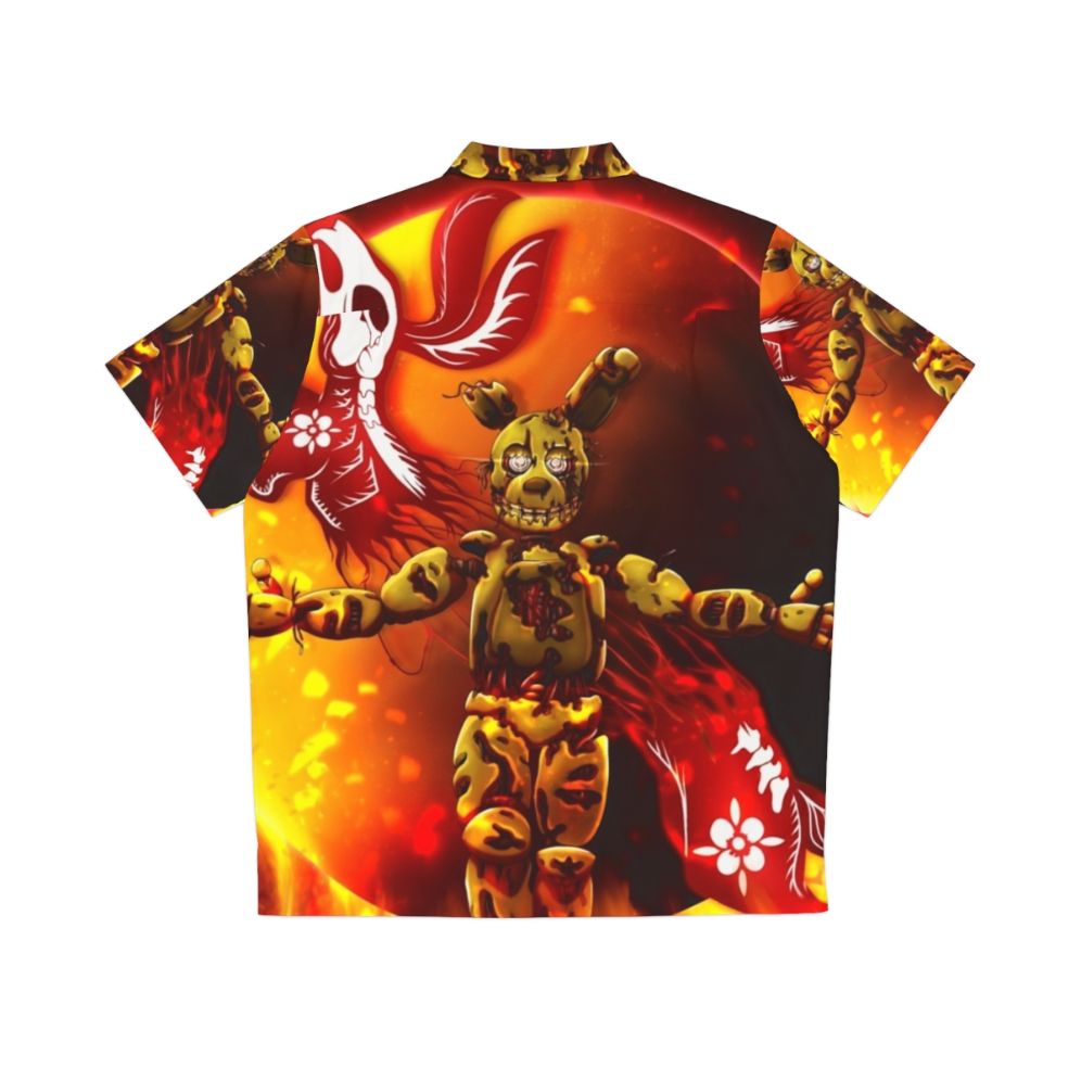 Vibrant Hawaiian Shirt featuring Springtrap from Five Nights at Freddy's in the Year of the Rabbit design - Back