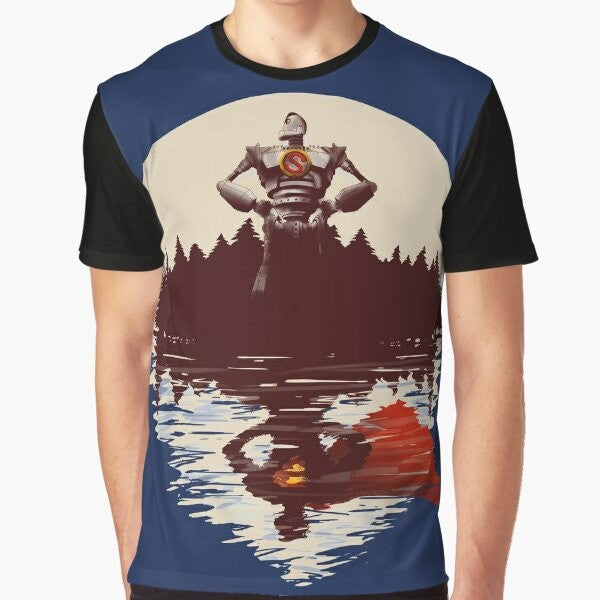 The Iron Giant Graphic T-Shirt featuring the heroic superhero character from the animated film.