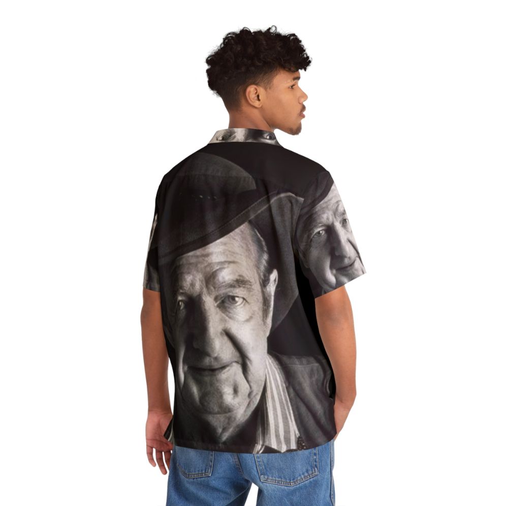 Slim Dusty Black and White Hawaiian Shirt - People Back