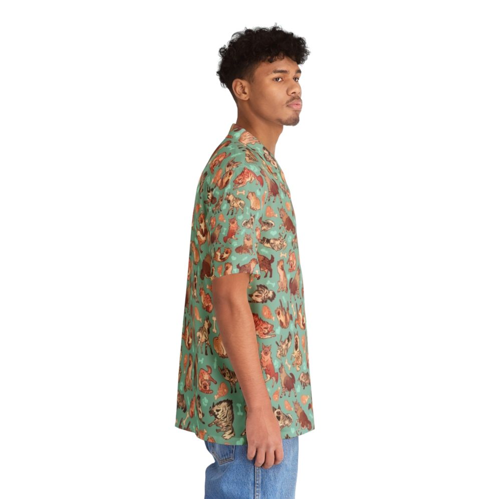 Hyena print Hawaiian shirt with a vibrant tropical pattern - People Pight