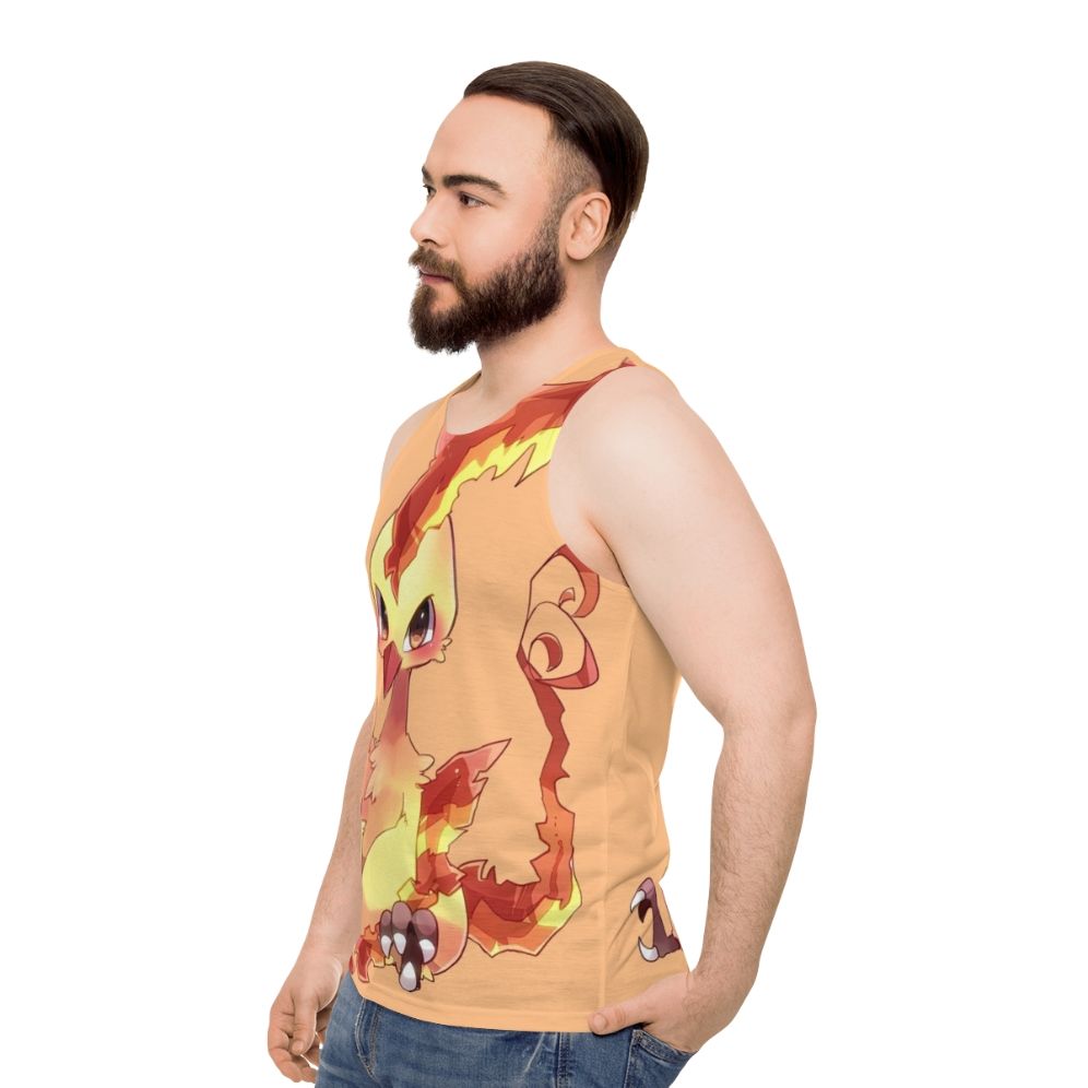 Unisex tank top featuring a cute phoenix, a legendary mythical creature - men side