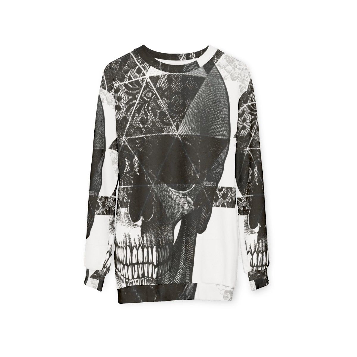 Geometric skulls dia de los muertos sweatshirt - hanging