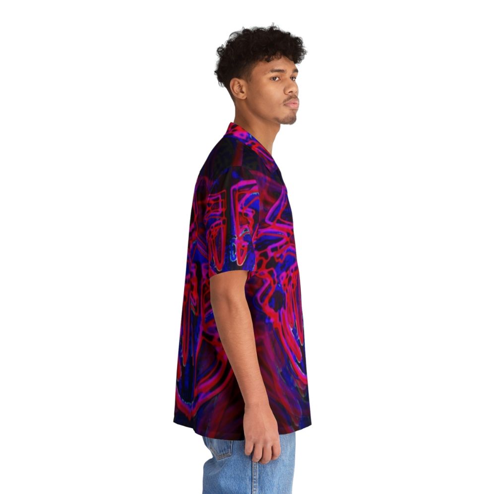 Neon Shrooms Hawaiian Shirt - Glowing Psychedelic Mushroom Rave Wear - People Pight